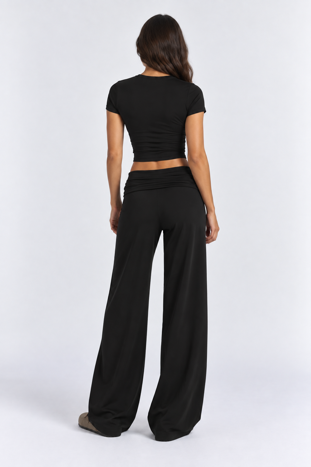 Jane | Zachte Fold-Over Wide-Leg Broek